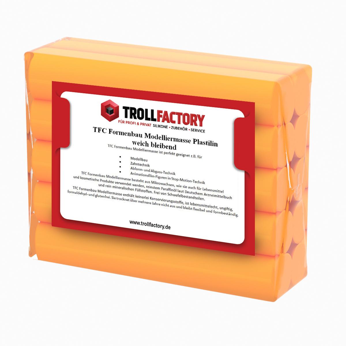 TFC Formenbau Modelliermasse orange Plastilin weich bleibend 