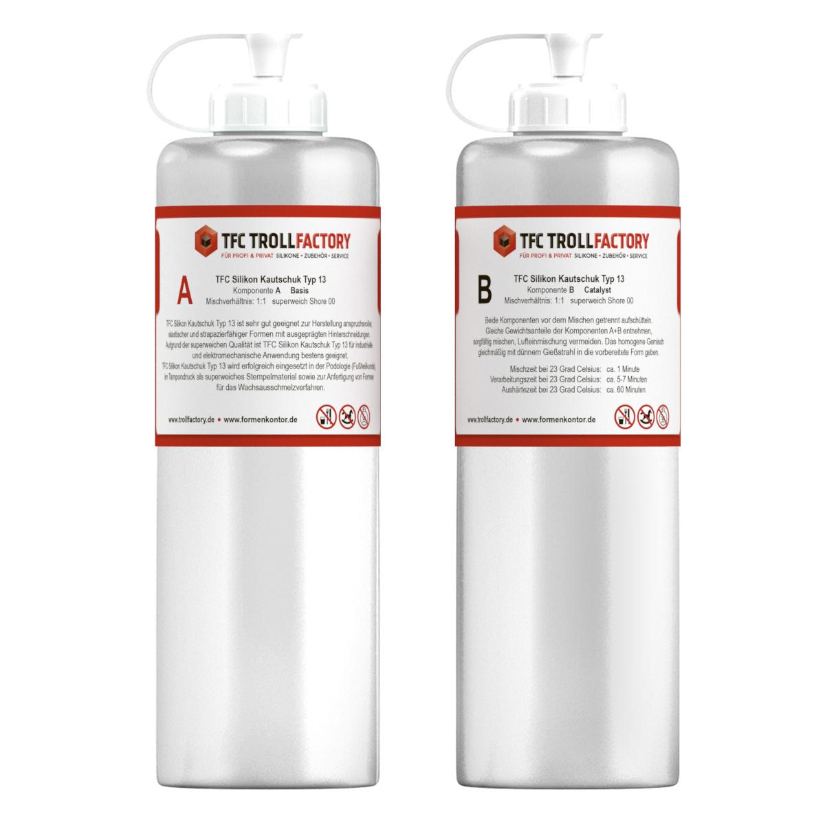 TFC Silikon Kautschuk Typ 13 transluzent Shore 00 1:1 super weich soft