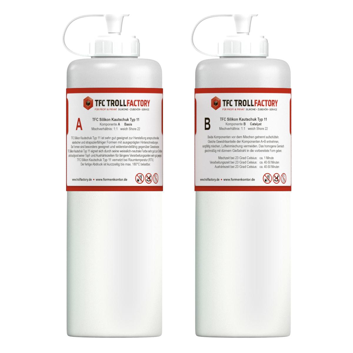 TFC Silikon Kautschuk Typ 11 weißlich-neutral Shore 22